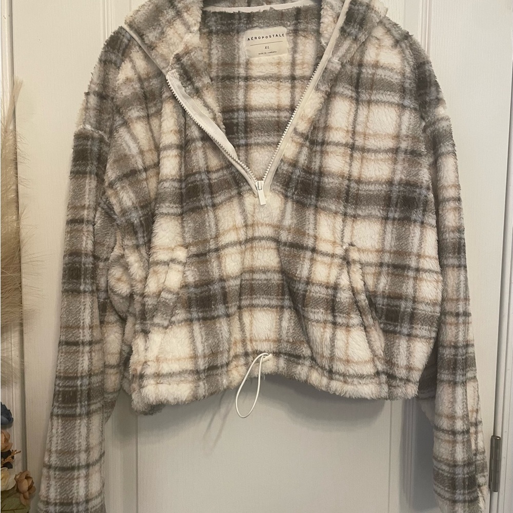 Aeropostale Plaid Fleece Pullover